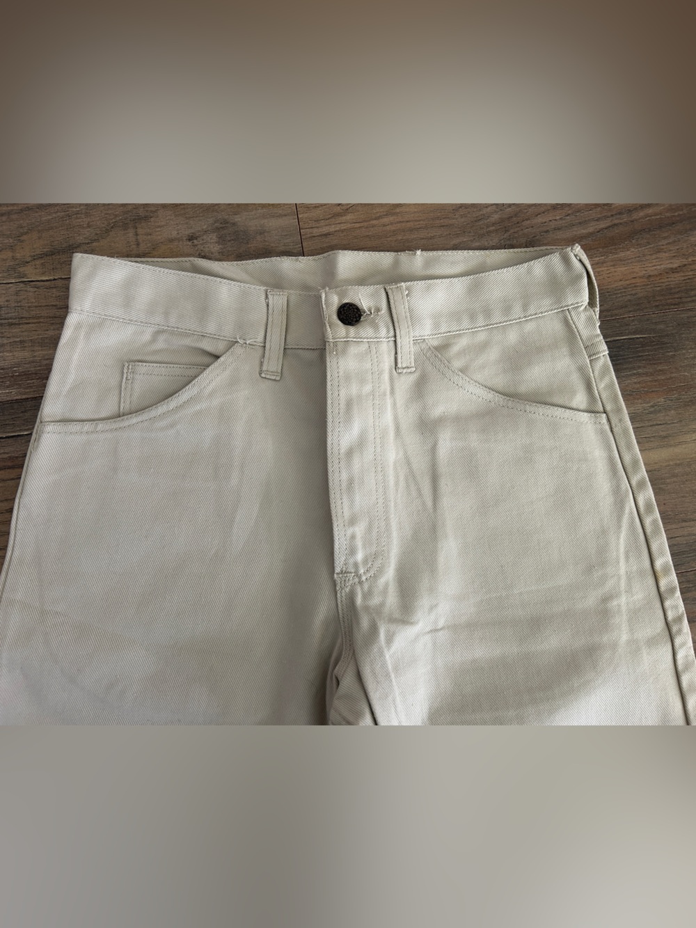 Vintage 70s Cream Denim Jeans Deadstock 29x32 - Picture 2 of 5